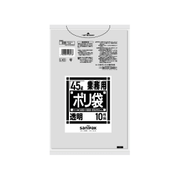 商用塑料袋L43特厚45L透明10P×30册