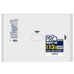 STANDARD PRO规格塑料袋H13 13号0.008t半透明200P×40册